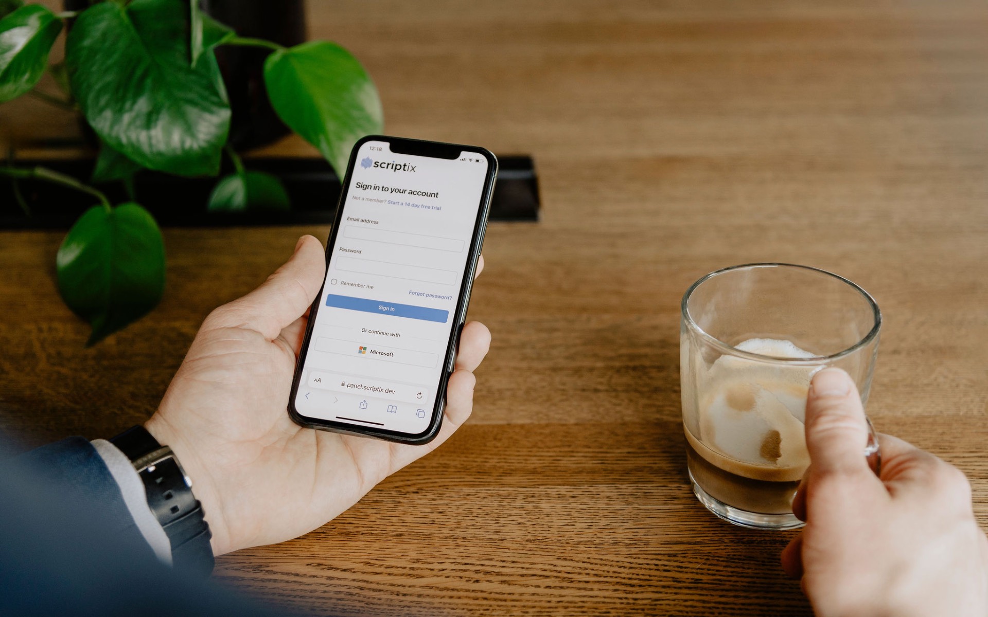 Scriptix sign-in on mobile